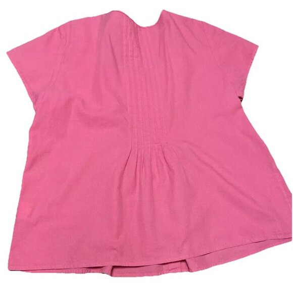 Eileen Fisher System Blouse Button Up Pink SZ Medium Pleated Details Girly - Picture 2 of 2